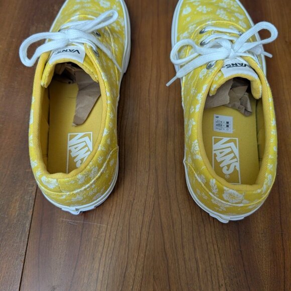 Vans Shoes Women 9 Doheny Yellow Floral Low Tops Skate Sneakers Chill Hawaiian - Picture 7 of 11